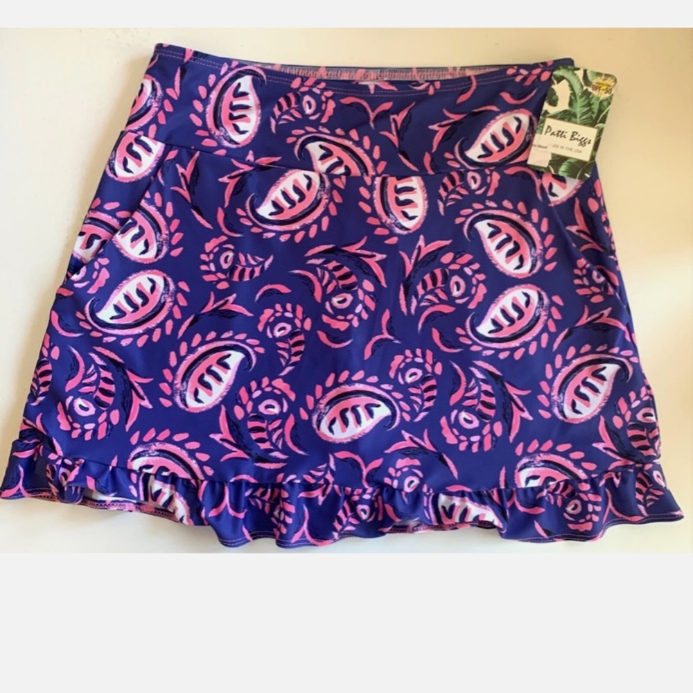 PATTI BIGGS Skort M LOU ANN Skirt Shorts Pockets Tennis Pickleball Golf NWT